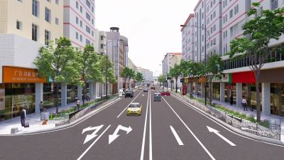 现代市政道路 城市街道 城中村街道 街道建筑 道路基础设施 人行道